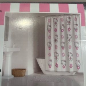 NWT Hello Kitty Pink and White Shower Curtain